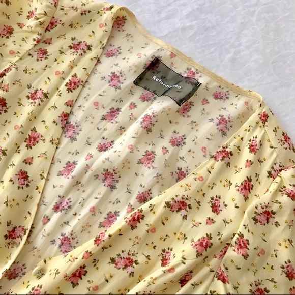 Reformation yellow floral midi dress - Picture 4 of 5